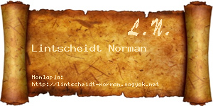 Lintscheidt Norman névjegykártya